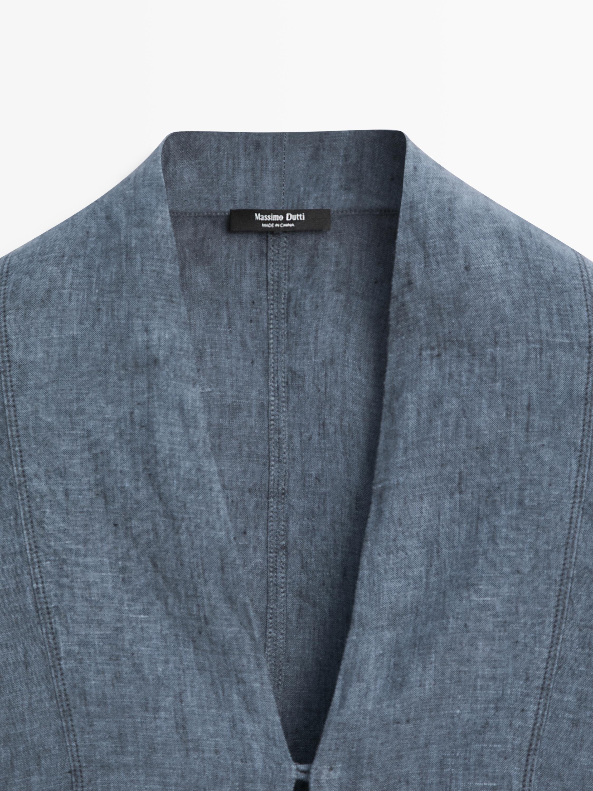 100% linen V-neck kimono